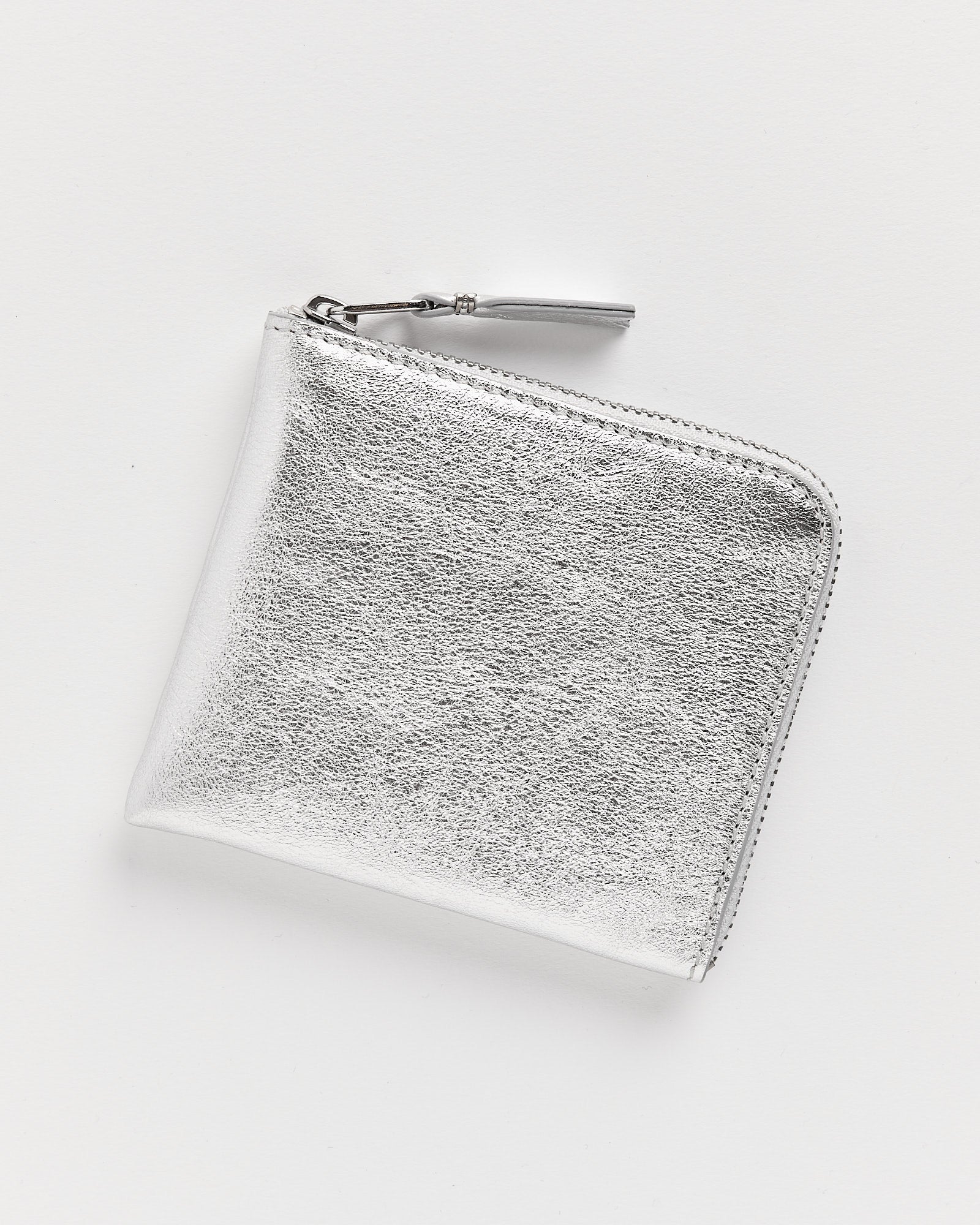 Classic Half Zip Wallet in Silver
