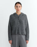 Baby Alpaca Hooded Sweater in Grey