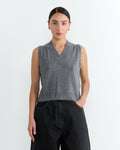Merino Pointelle Waistcoat in Grey