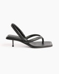 Sling Back Thong Heel in Black