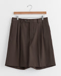 Light Wool Gabardine Short in Dark Brown
