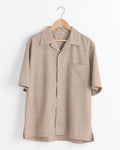 Tropical Wool Half Sleeved Shirt in Top Light Brown