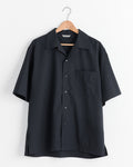 Tropical Wool Half Sleeved Shirt in Top Dark Navy