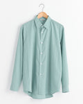 Fine Wool Stripe Shirt in Green