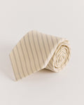 Fine Wool Stripe Tie in Ivory