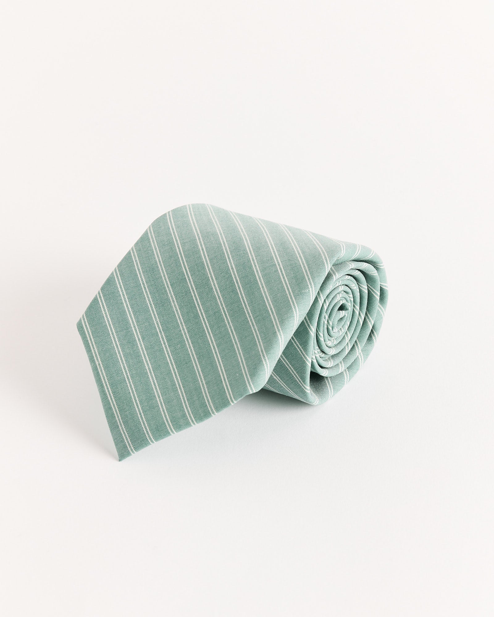 Fine Wool Stripe Tie in Green