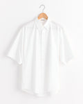Finx Twill Big Half Sleeved Shirt in White