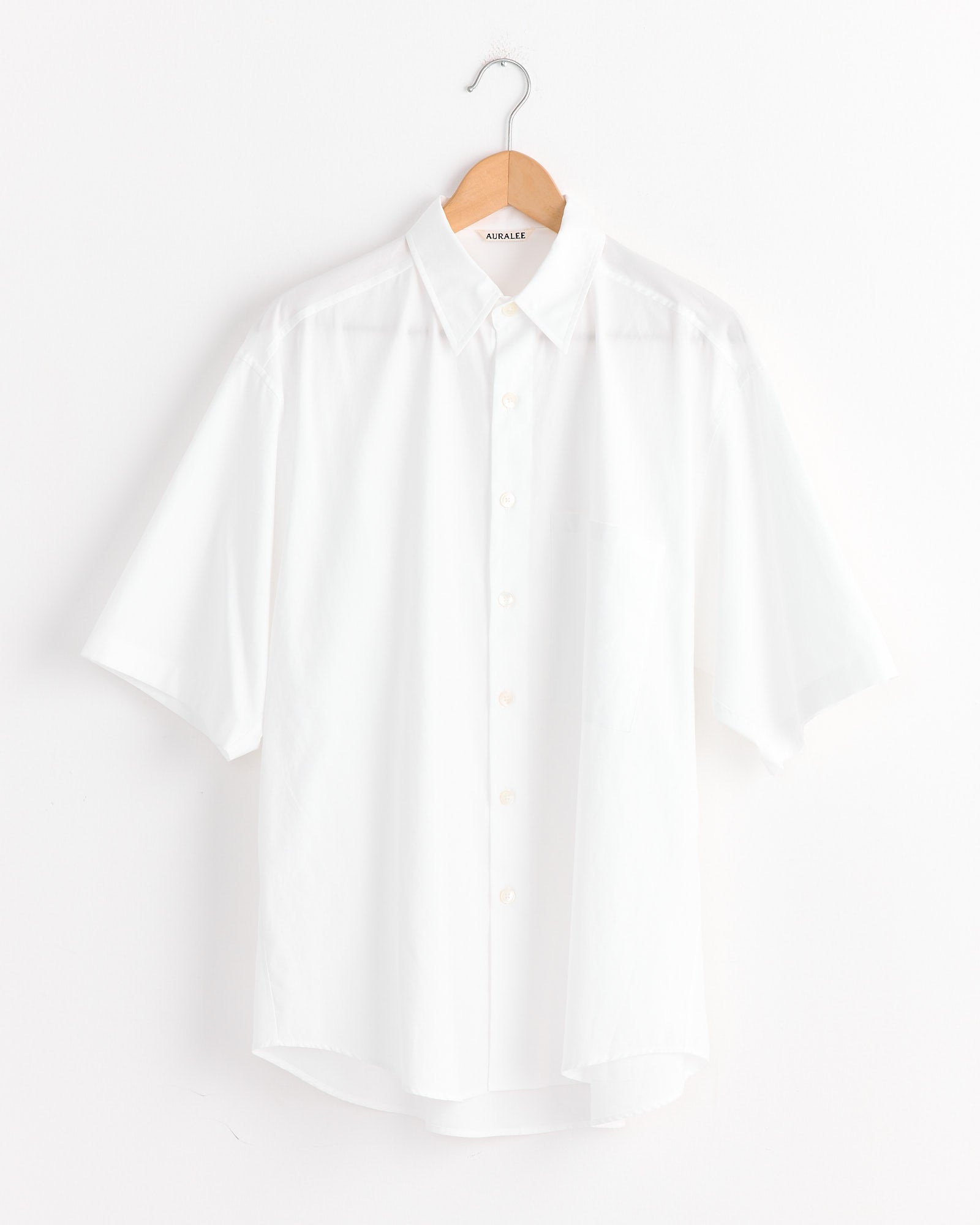 Finx Twill Big Half Sleeved Shirt in White