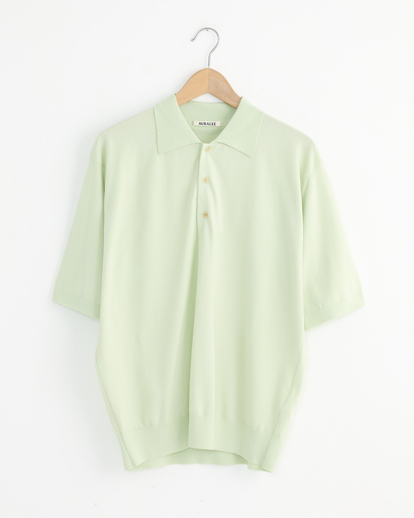 High Gauge Knit Polo in Light Pistachio