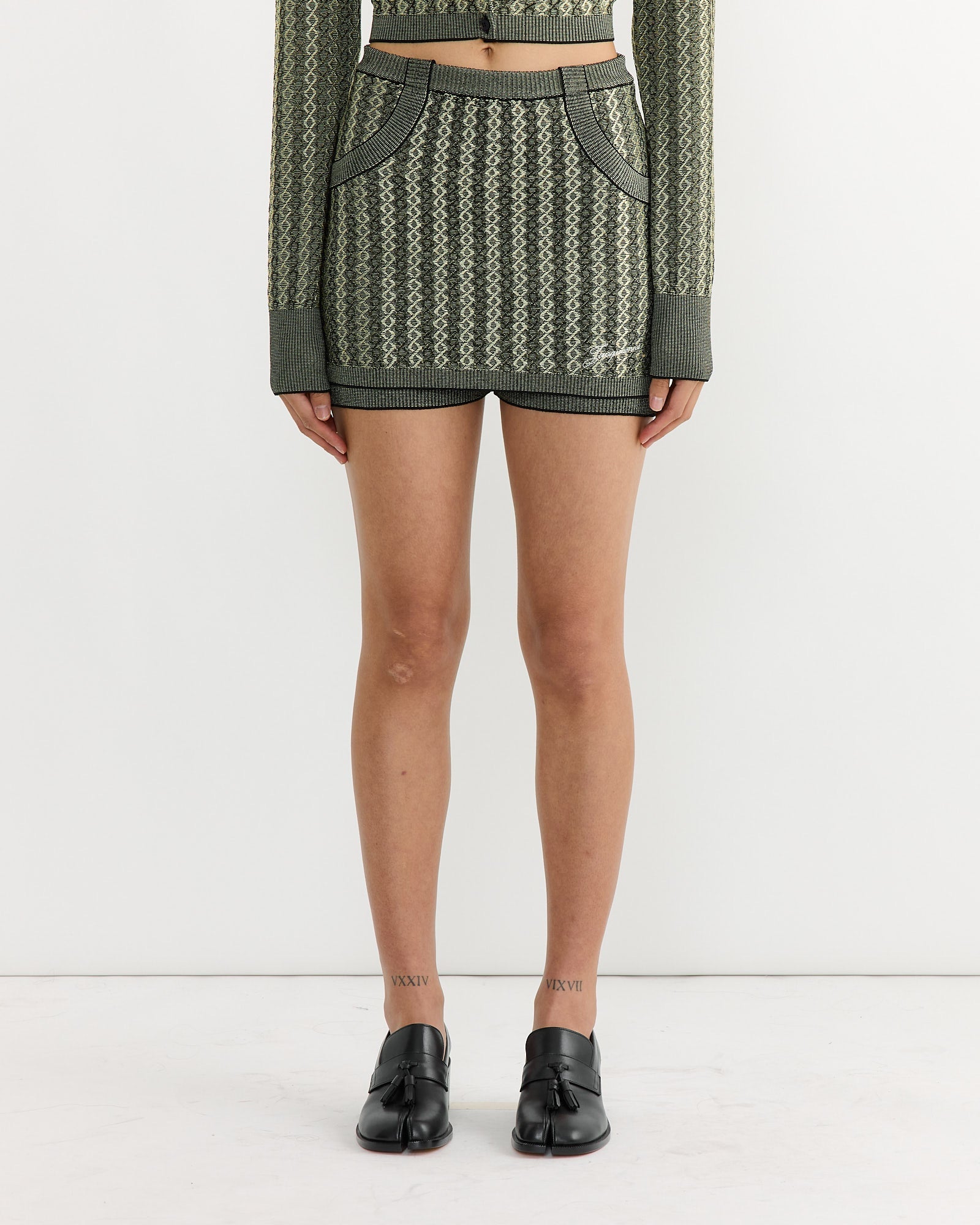 La Jupe Culotte Marino Skirt in Multi Black