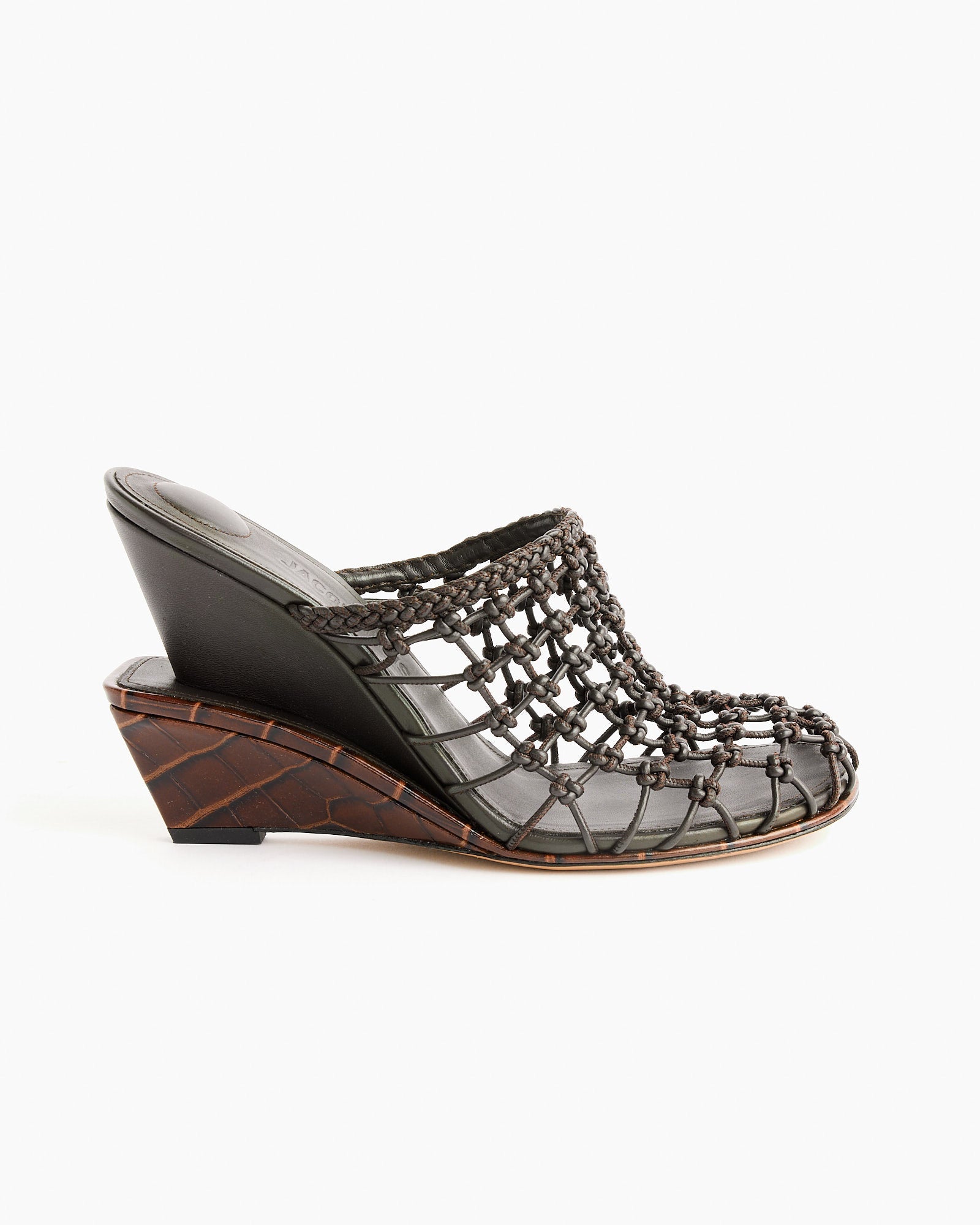 Les Doubles Tresses Mule in Dark Brown
