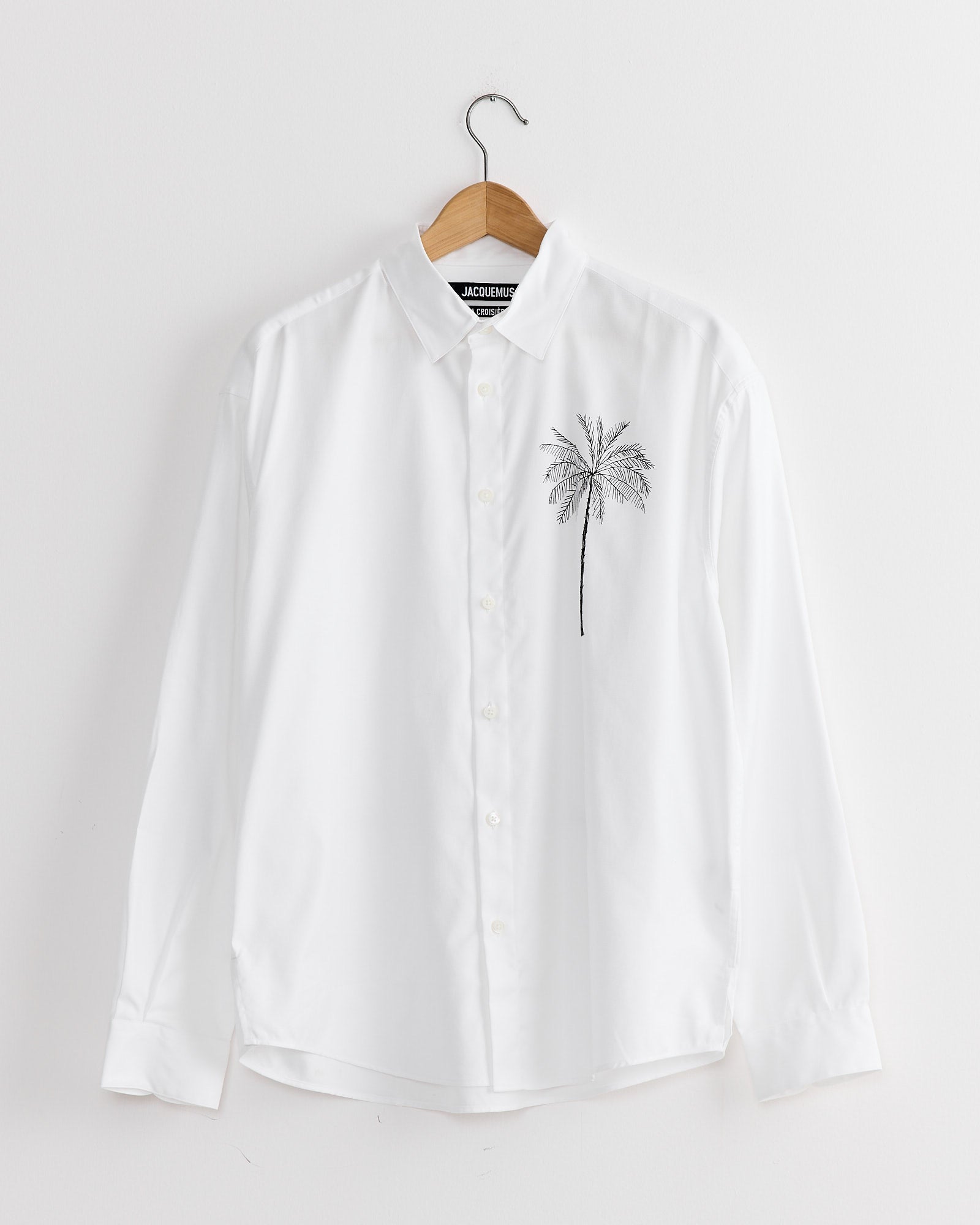 La Chemise Simon Shirt in Palm Tree White/Black