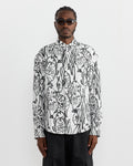 La Chemise Simon Shirt in Fish Black/White
