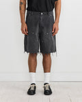 Stud Denim Shorts in Black