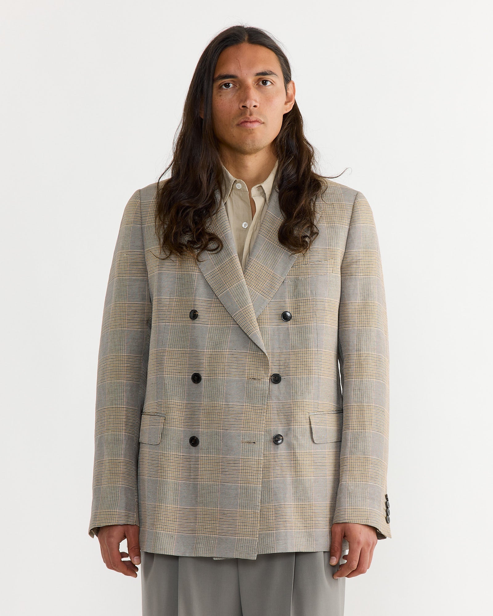 Double-Breasted Blazer in Mustard