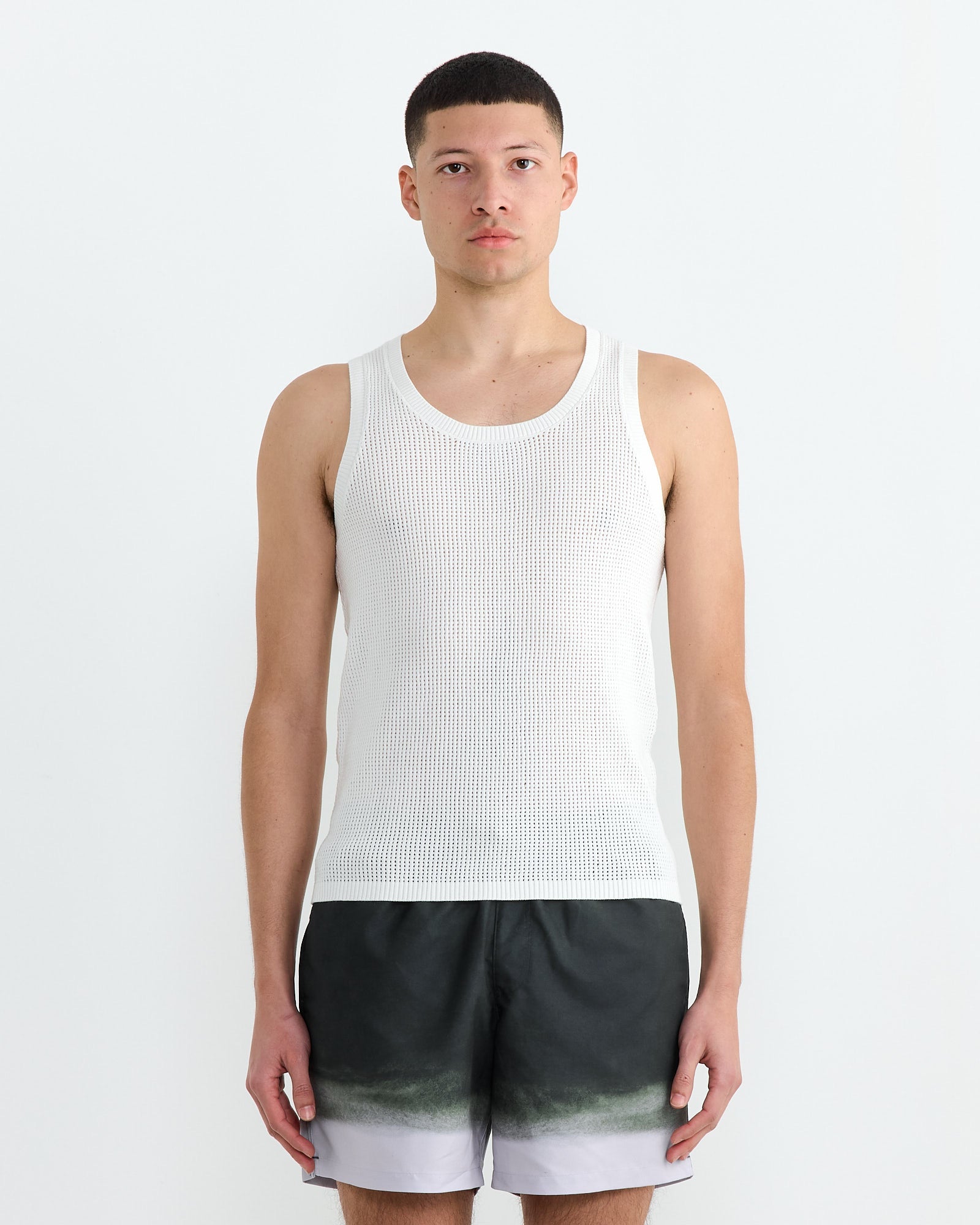 Knit Tank Top in White