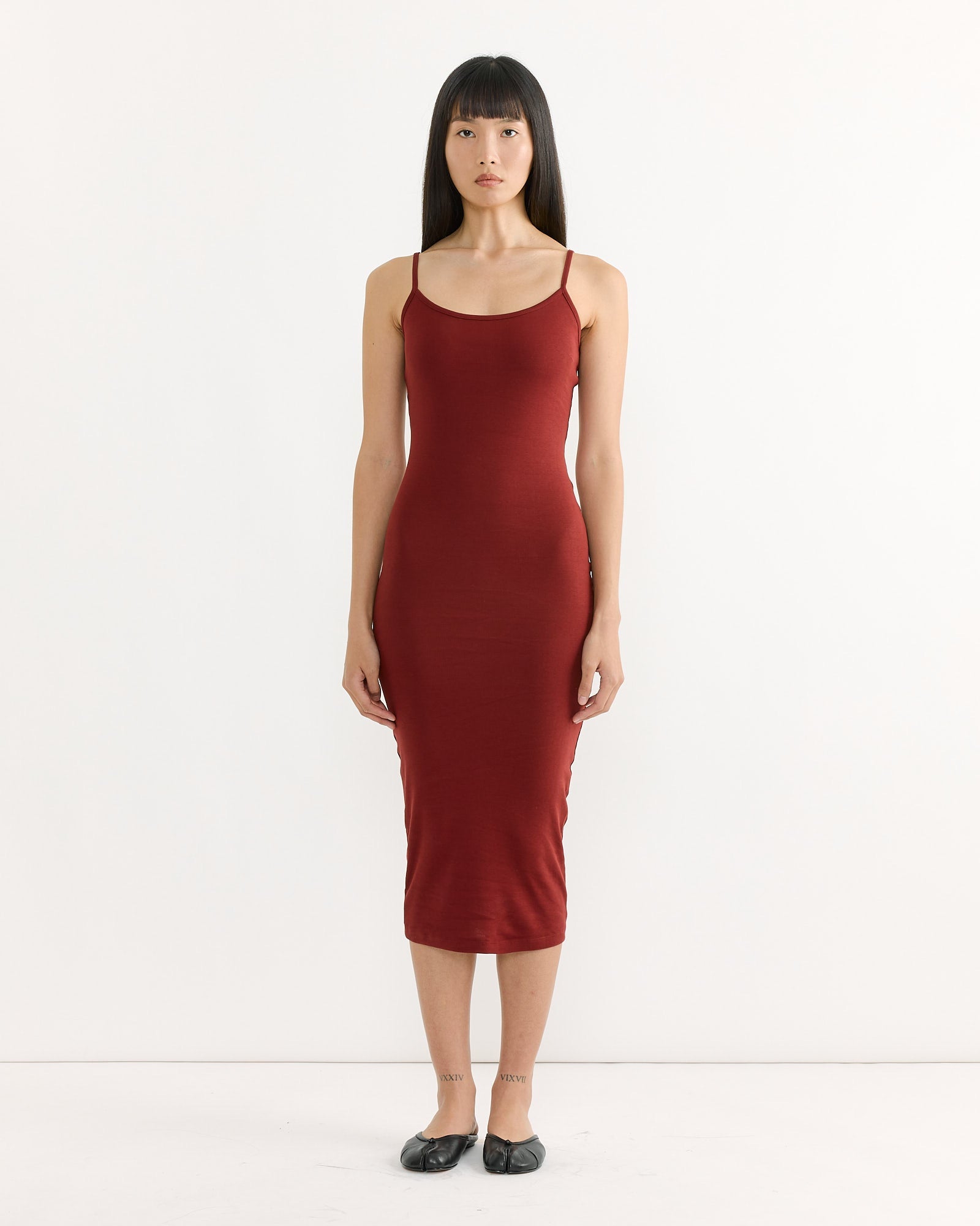 Bibi Midi Dress in Syrah