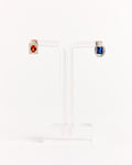 Opposite Earrings in Silver/Orange/Blue
