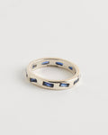Mini Lotus Ring in Silver/Blue