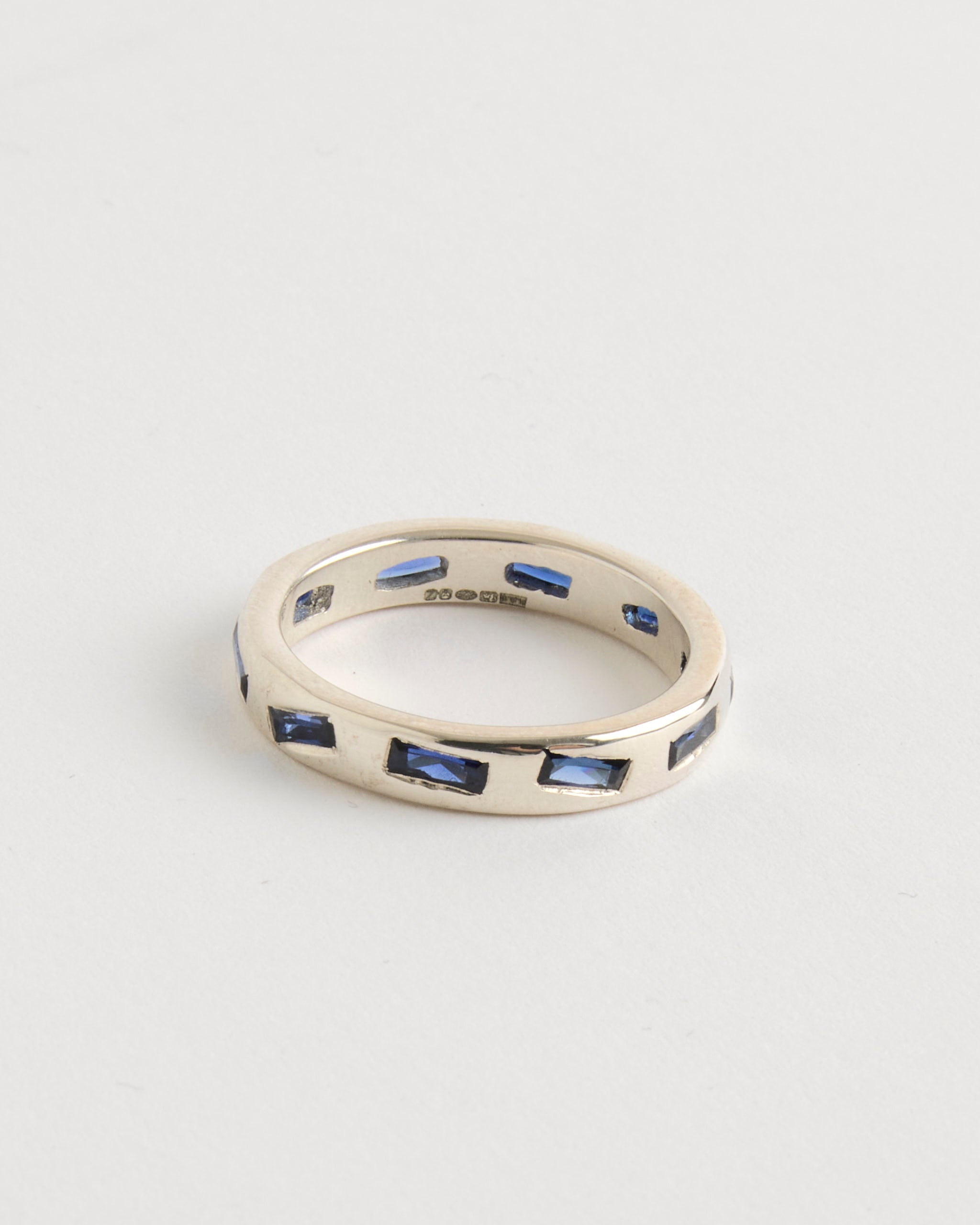Mini Lotus Ring in Silver/Blue