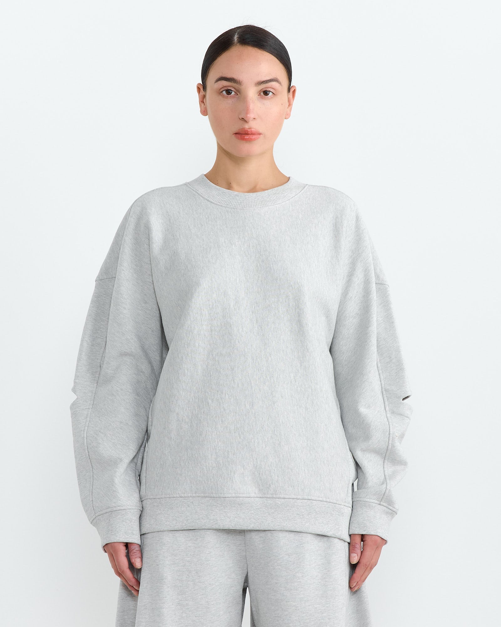 Cocoon Crewneck Sweatshirt in Heather Grey