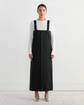 Tropical Wool Convertible Overall Skirt in Black