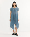 Thumb Plisse Dress in Stone Blue
