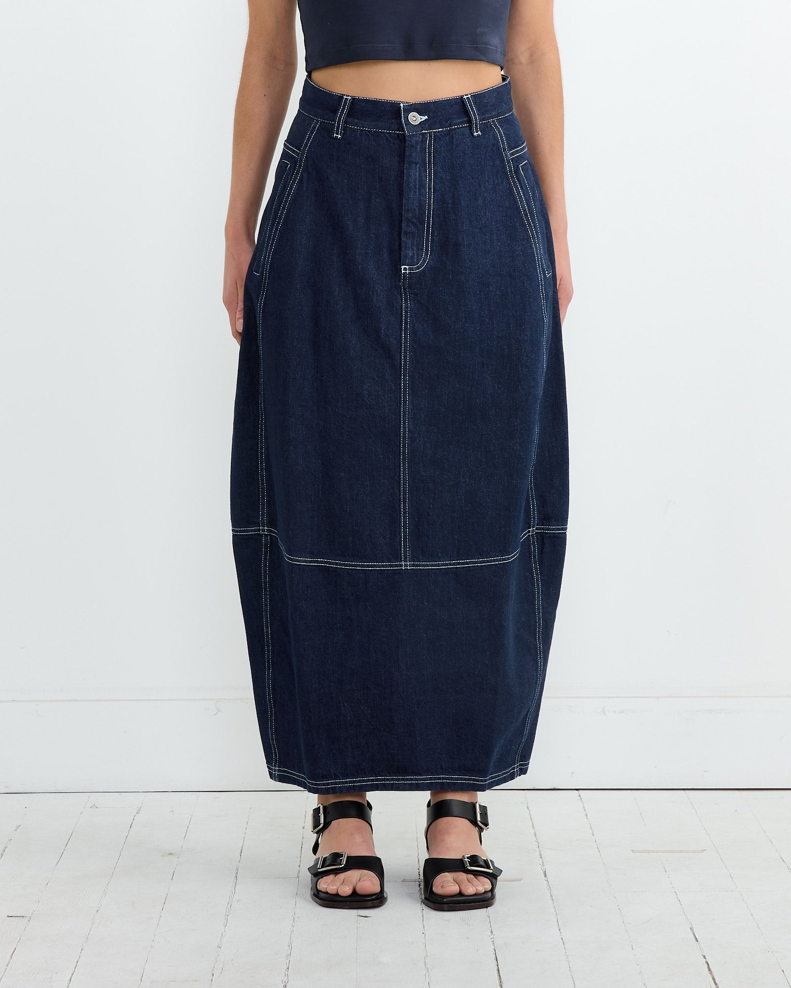 Dusk Denim Skirt in Navy