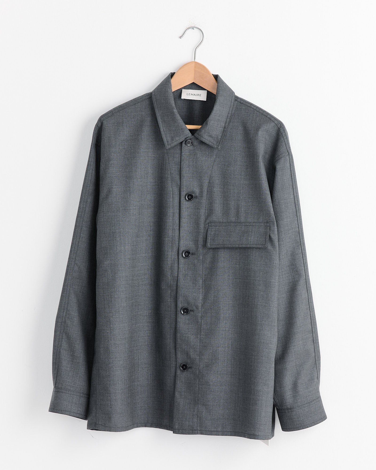 Light Tailored Overshirt in Grey Melange