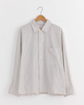 Pyjama Shirt in Creamy White/Taupe/Black