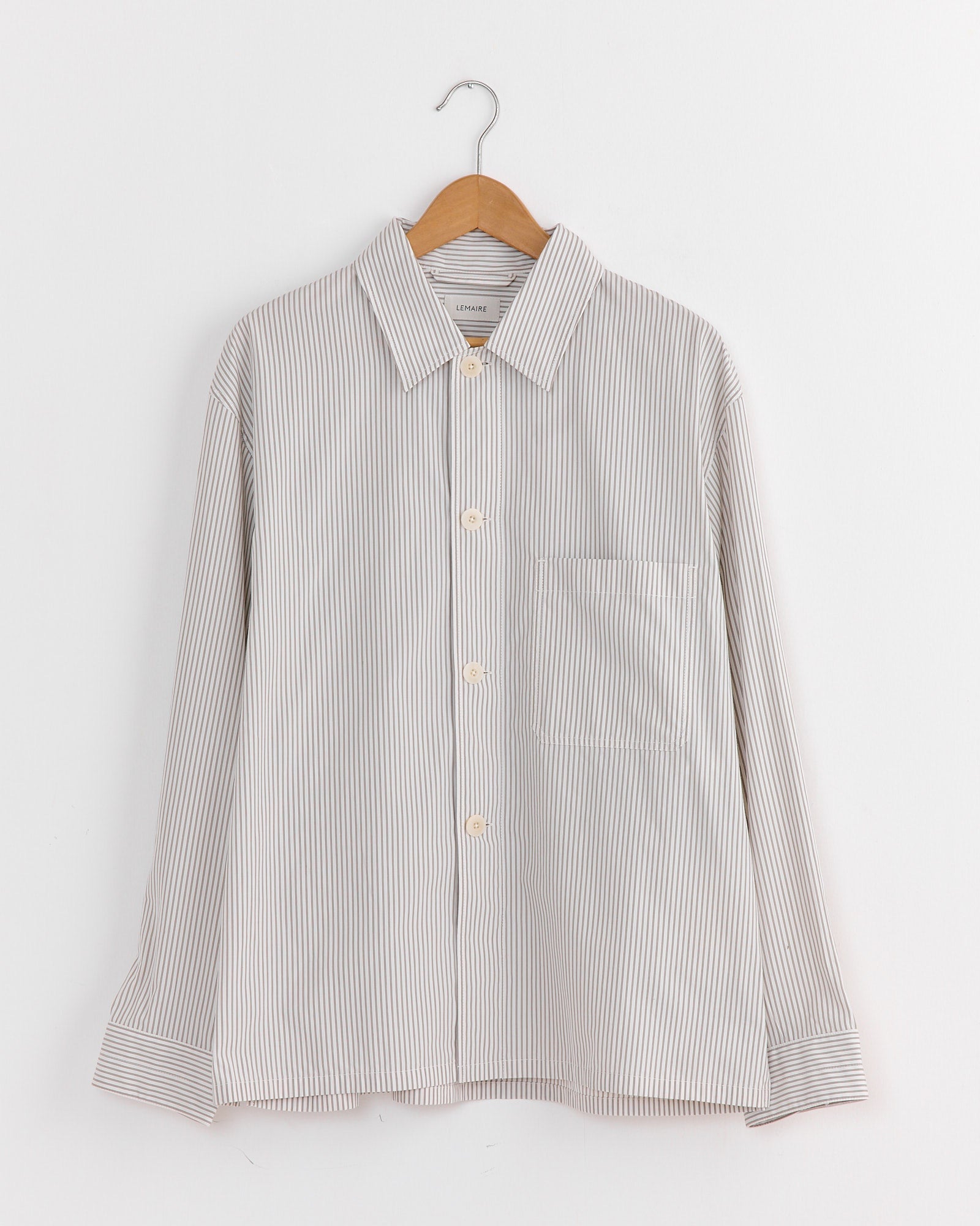 Pyjama Shirt in Creamy White/Taupe/Black
