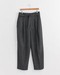 Belted Pleated Pant in Grey Melange