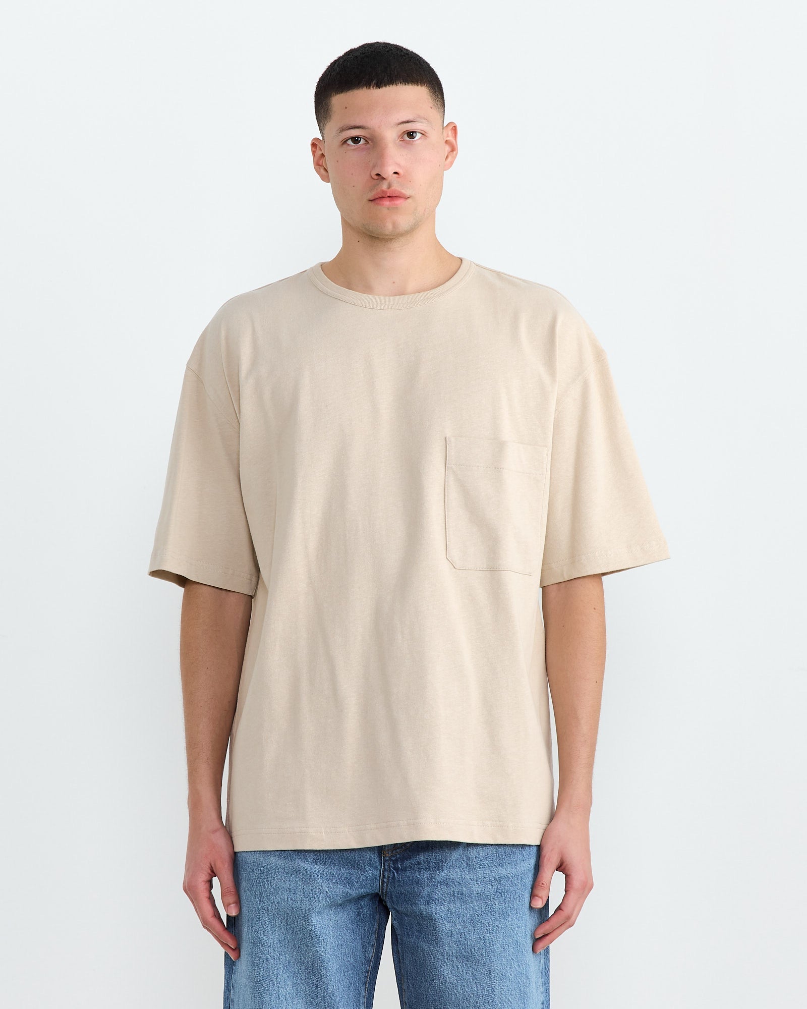 Boxy T-Shirt in Warm Beige
