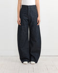 High Waisted Curved Pant in Denim Indigo