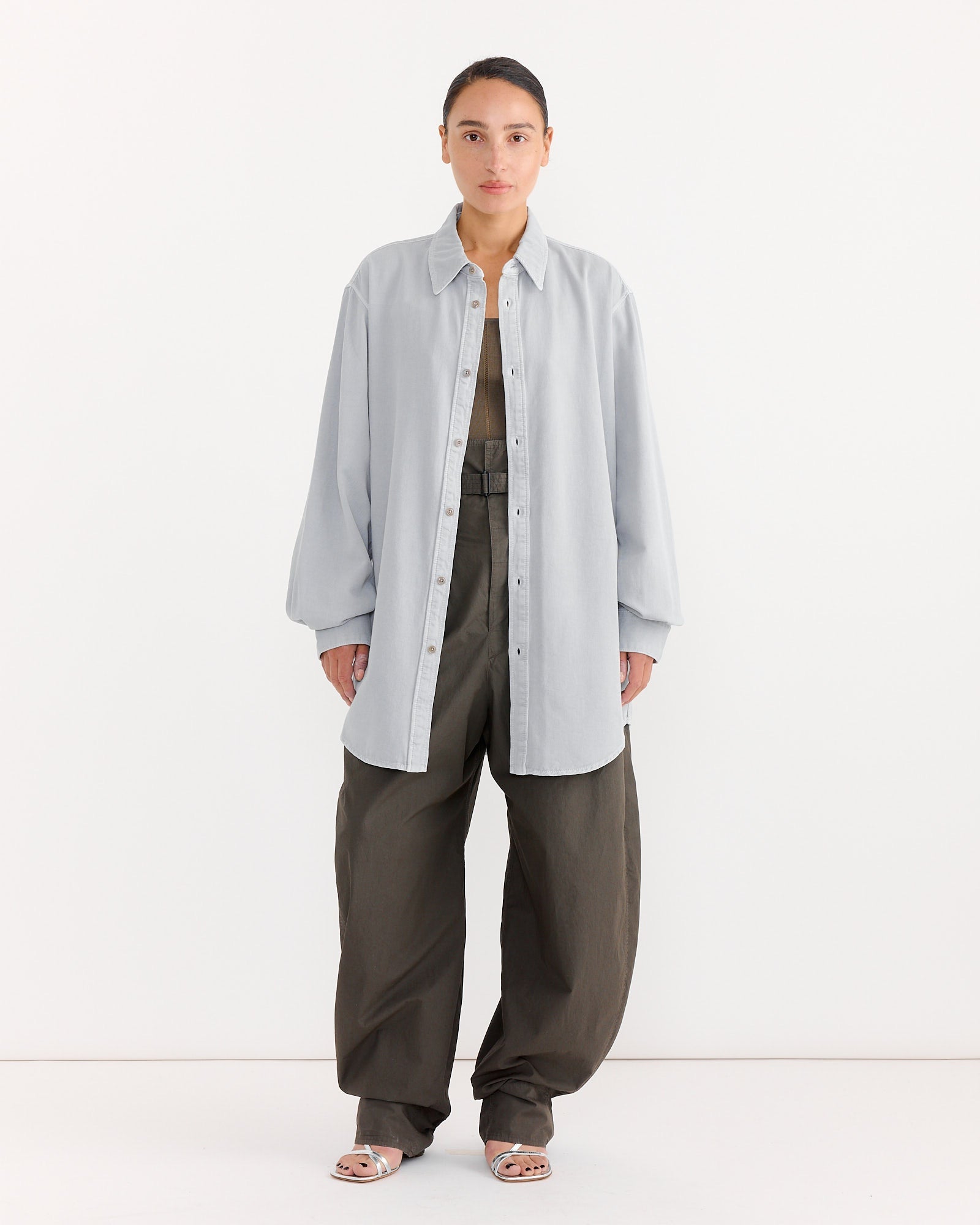 Relaxed Shirt in Snowy Blue Grey