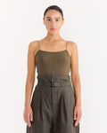 Tank Top With Straps in Dark Khaki