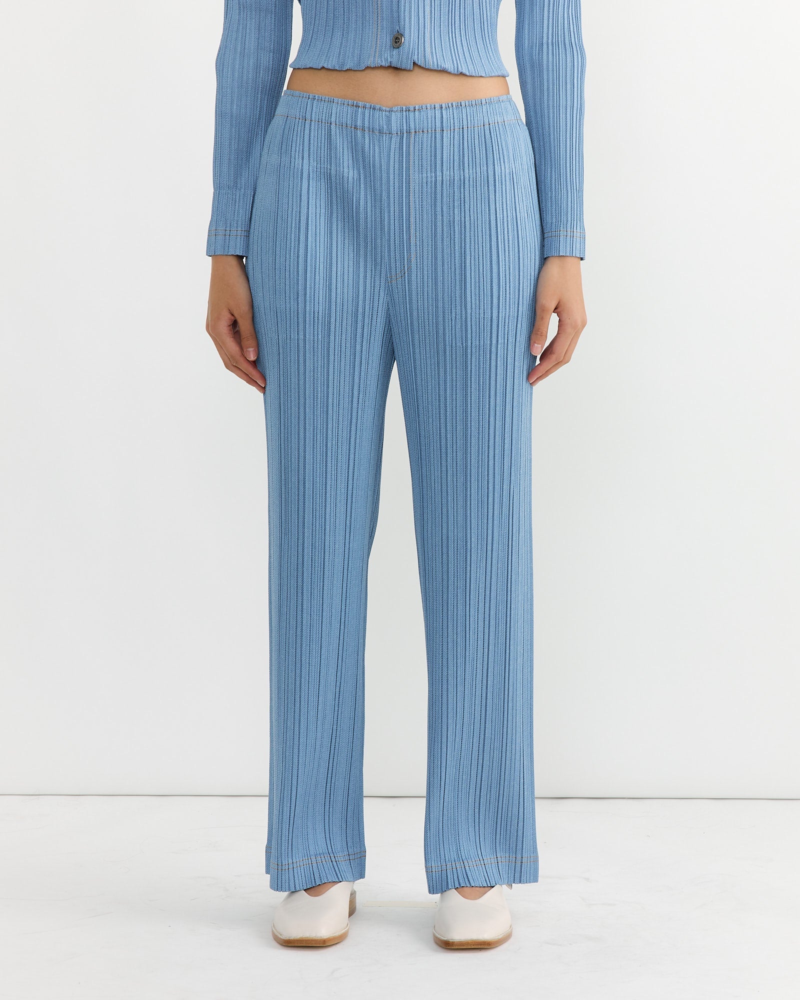 Cotton Denim Pant in Light Blue