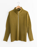 Color Pleats Jacket in Olive Khaki