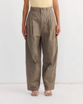 Crinkled Wide Trouser in Mud