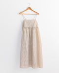 Ripple Finish Strap Dress in Beige