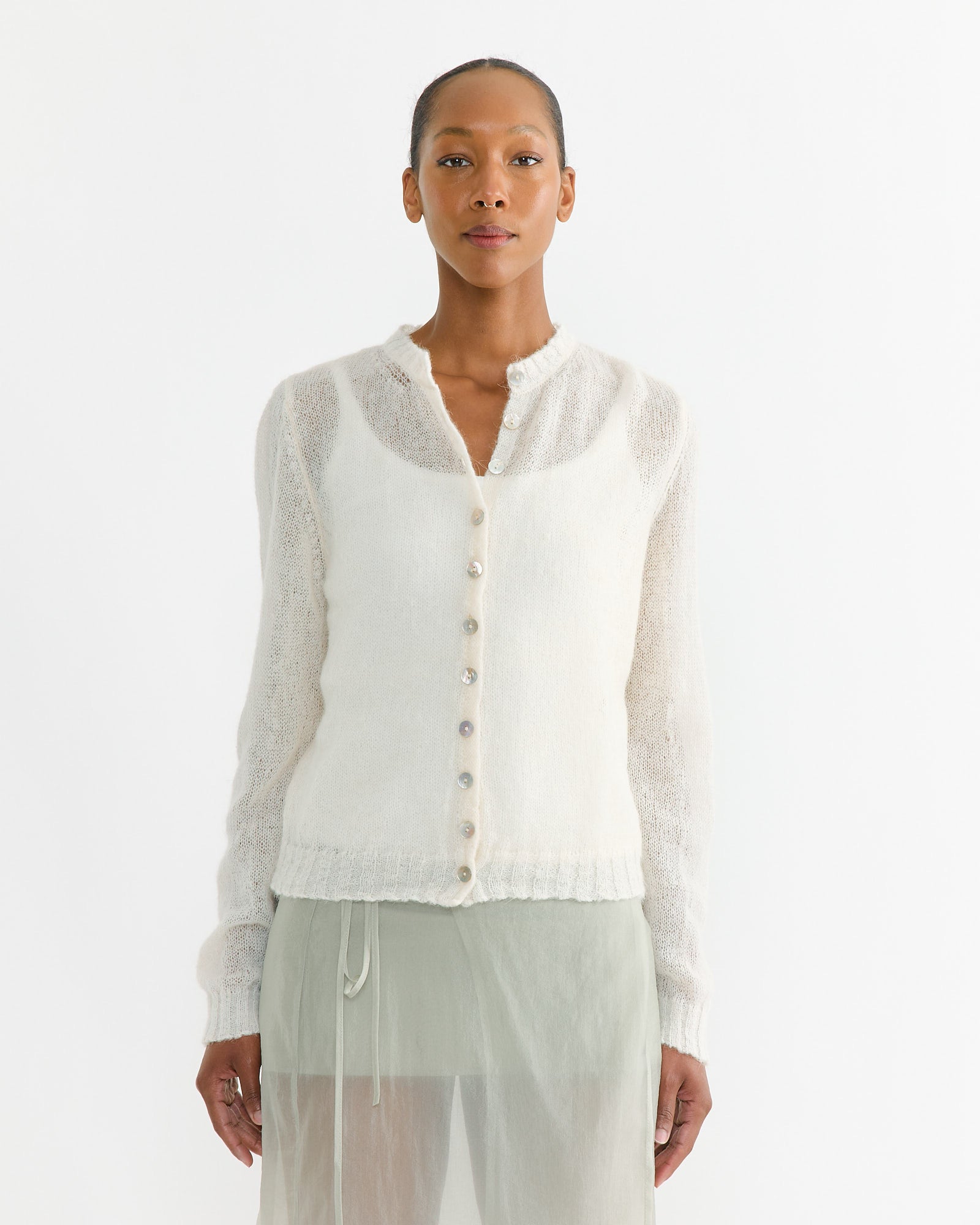 Kiss Cardigan in White