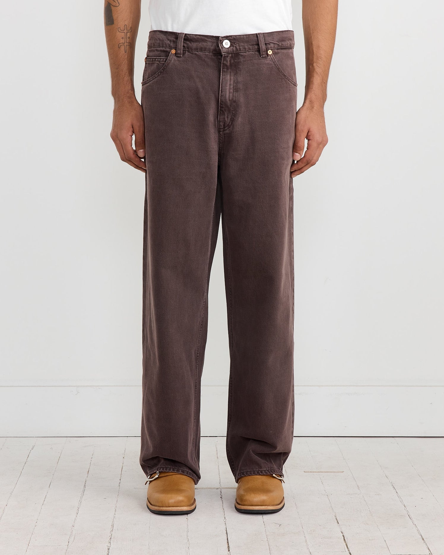 Vast Cut Denim in Royal Brown Overdye