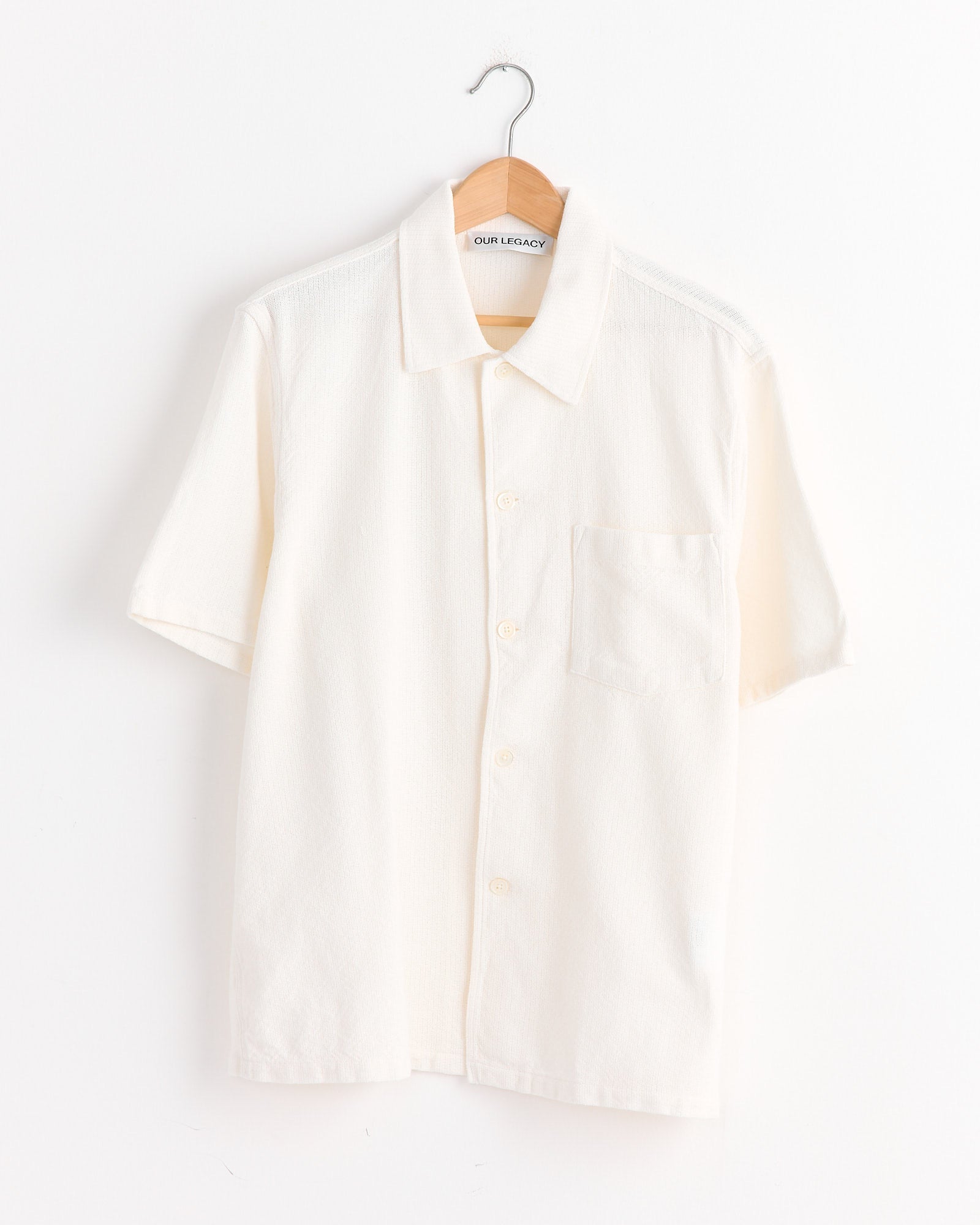 Box Shirt in White Crochet