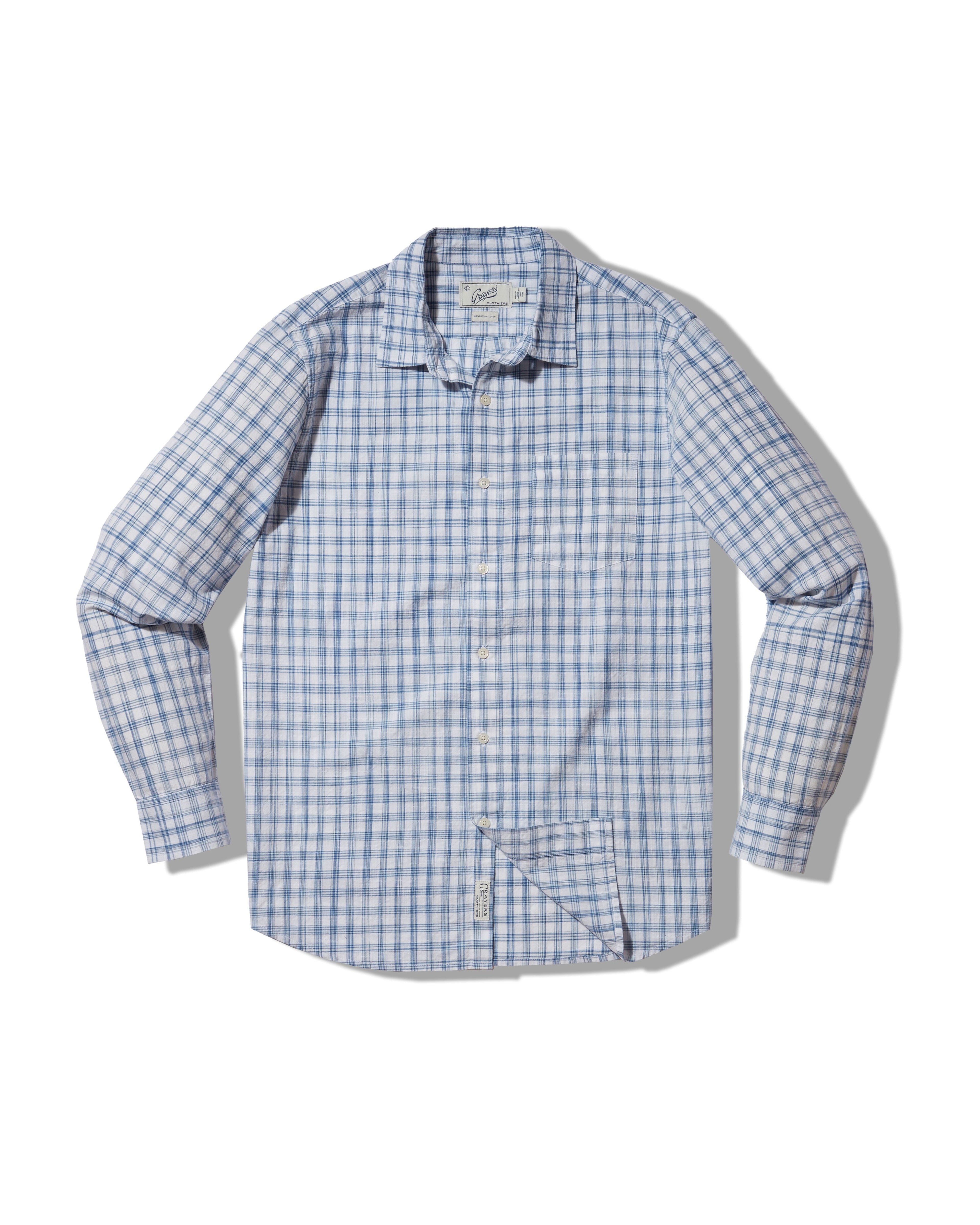 Space Dyed Gingham Shirt - Sky Blue