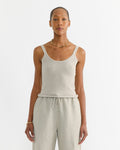 Stretch Pointelle Camisole in Clay
