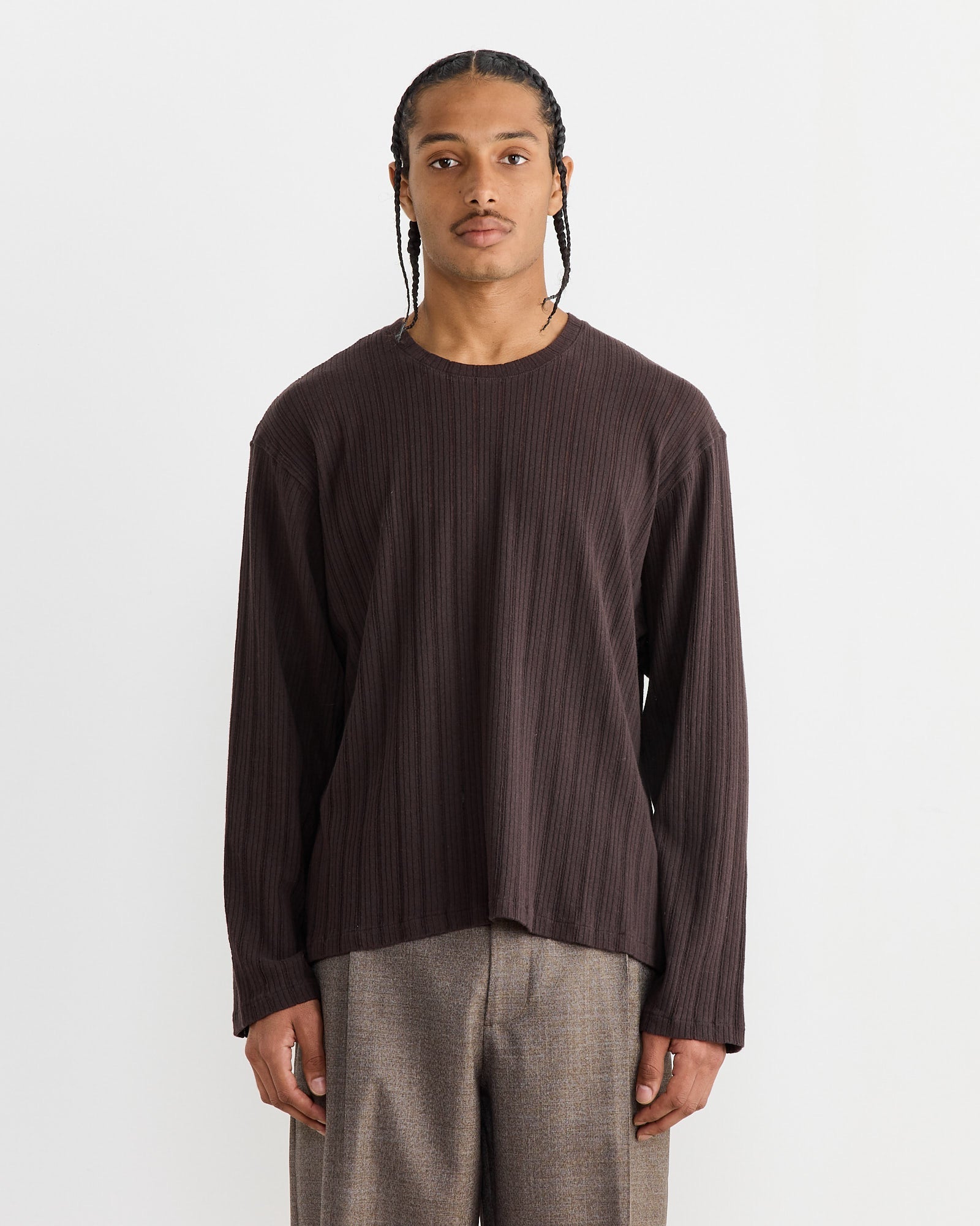 Round Neck Sweater in Brown