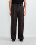 Twist Seam Wide Easy Trousers in Grey Khaki