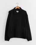 Gradation Pleats Twist Sleeve Zip Jacket in Black