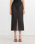 Sheer Maxi Pencil Skirt in Black