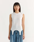 Crispy Sleeveless Sweater in Optic White